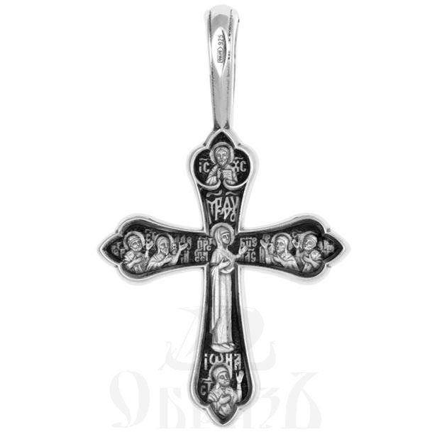 крест «распятие. святые евангелисты. икона богородицы «боголюбская», серебро 925 проба (арт. 101.527)
