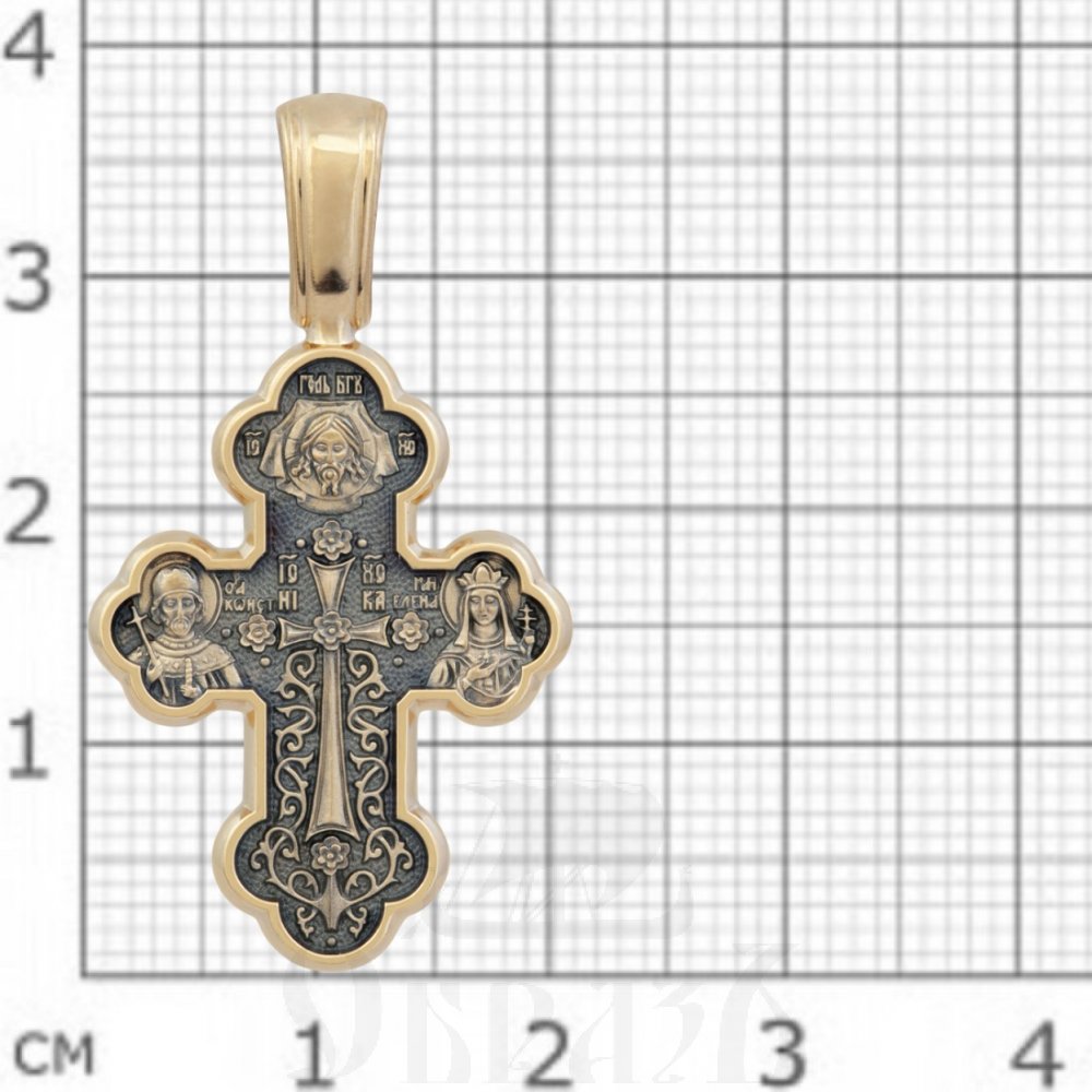 крест «крестовоздвижение. донская икона божией матери», золото 585 проба желтое (арт. 201.073)