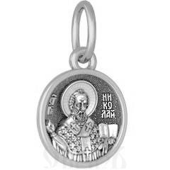 нательная икона «святой николай чудотворец», серебро 925 проба с платинированием (арт. 18.052р)
