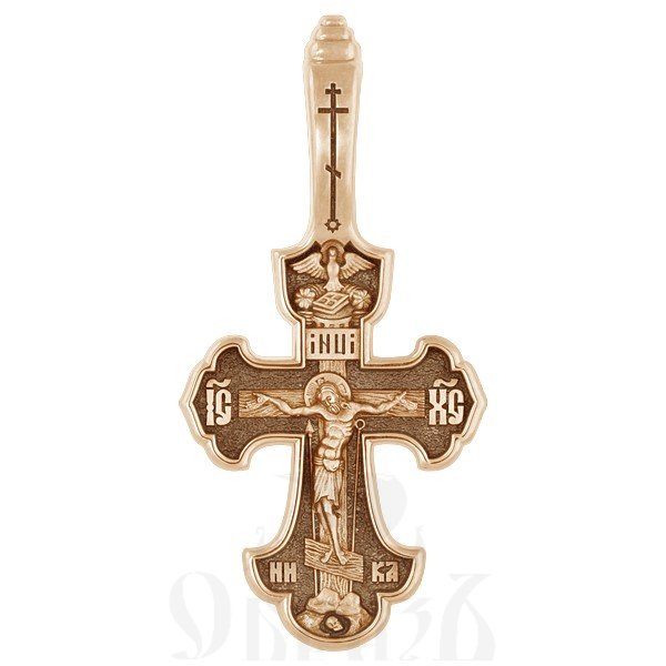 крест с молитвой честному кресту «да воскреснет бог», золото 585 проба красное (арт. 201.478-1)