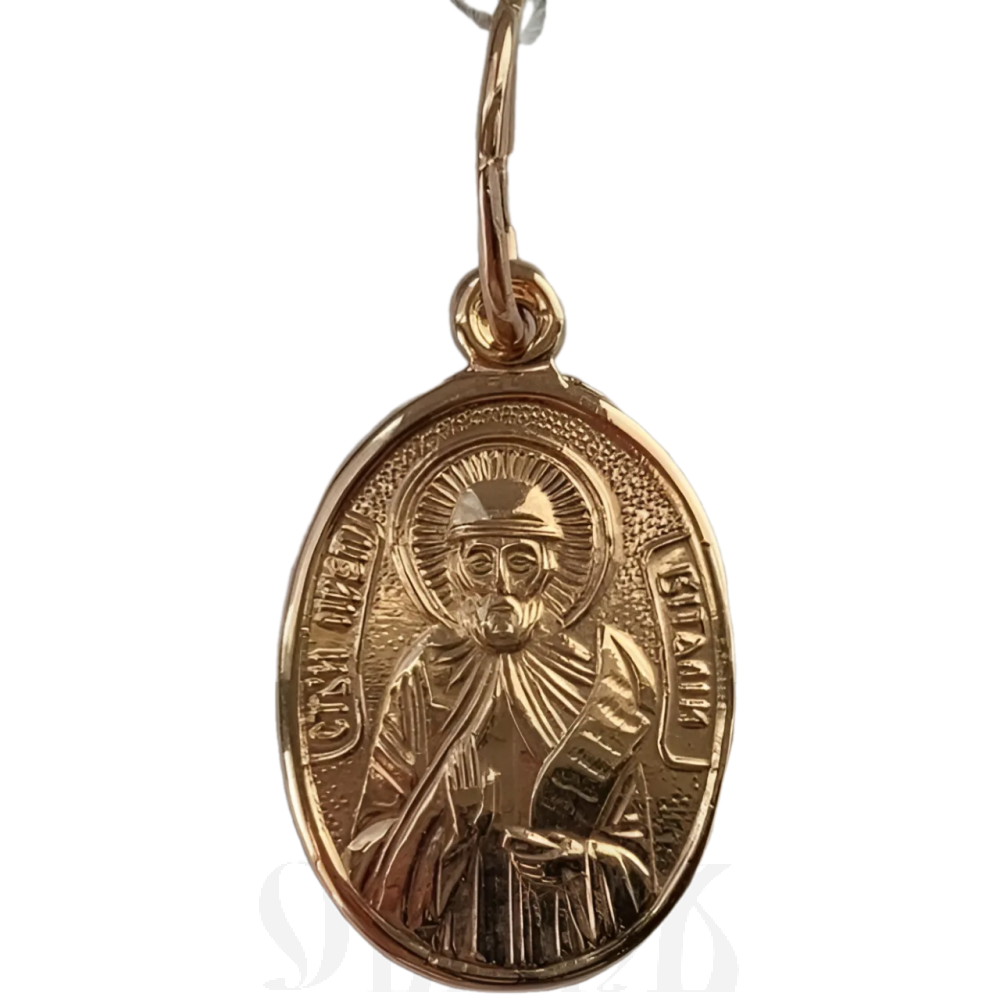 нательная икона святой преподобный виталий александрийский золото 585 пробы красное (артикул 25-166)