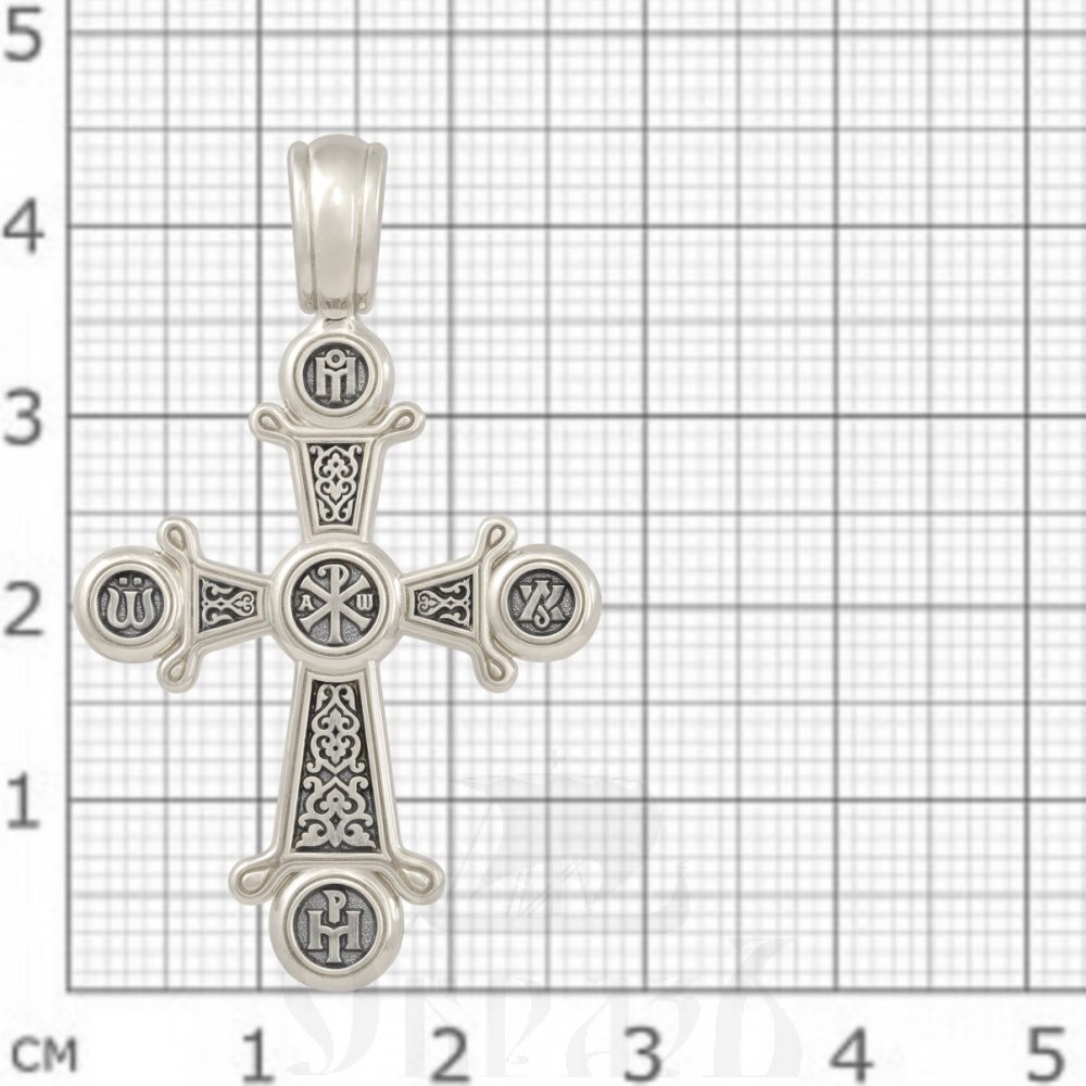 крест «хризма», золото 585 проба белое (арт. 201.048-3)